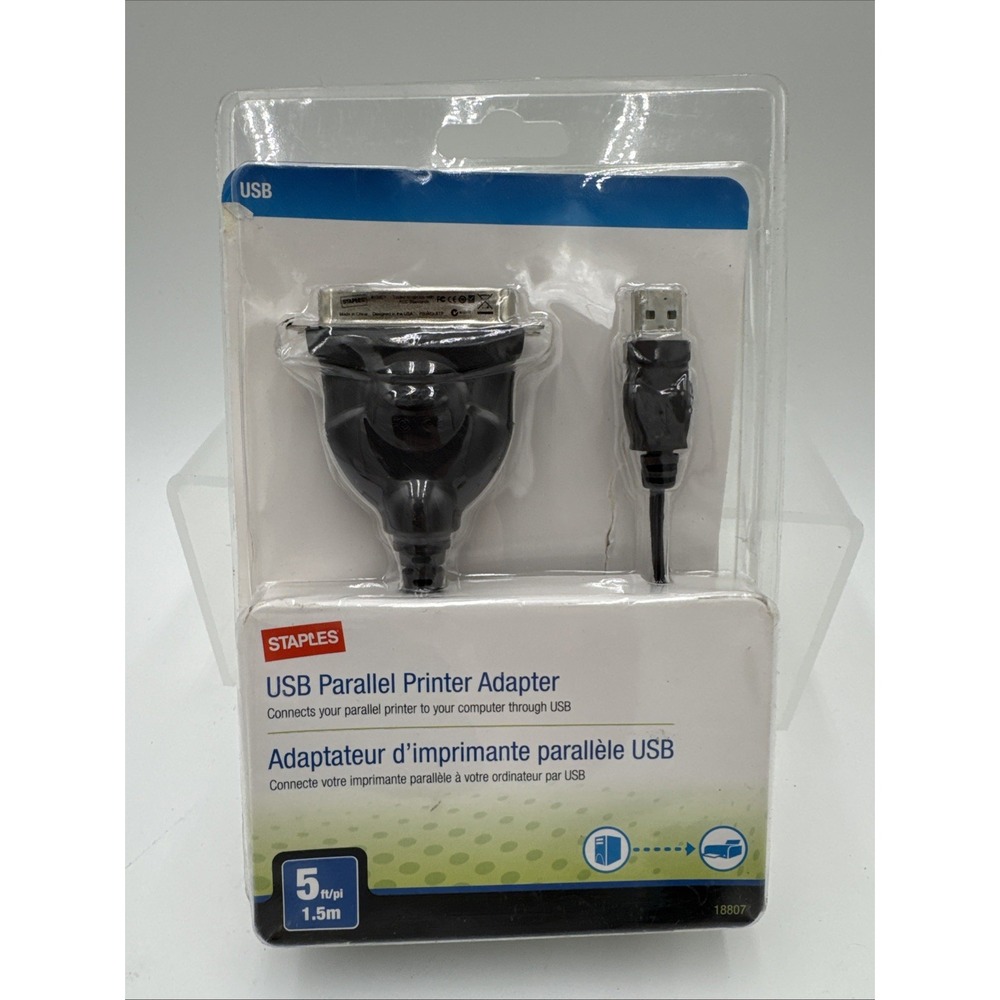 STAPLES USB Parallel Printer Adapter *New Unused*